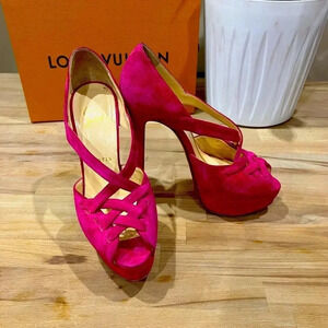 CHRISTIAN LOUBOUTIN Suede Lady Corset 150 Pumps in  HOT PINK EU 37.5